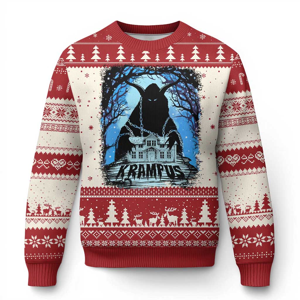 Dark Gothic Christmas Krampus Ugly Christmas Sweater - Wonder Print Shop