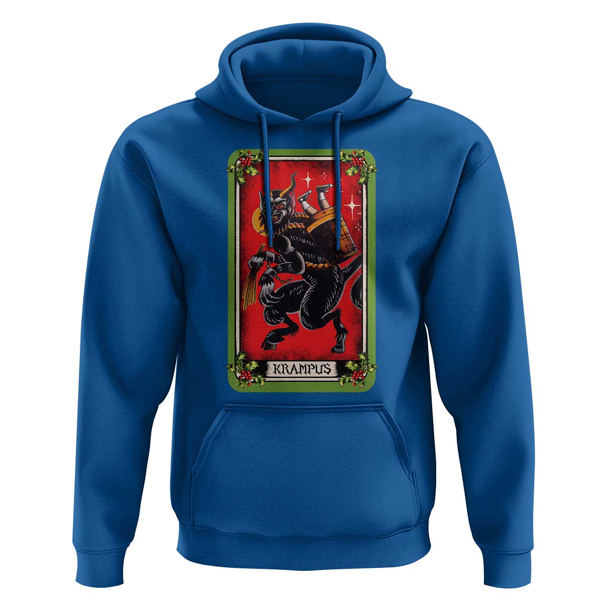 Christmas Krampus Hoodie American Traditional Tarot Card