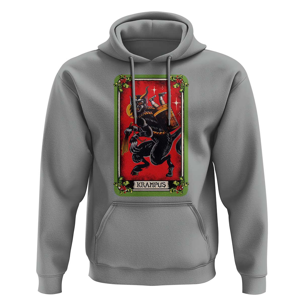 Christmas Krampus Hoodie American Traditional Tarot Card