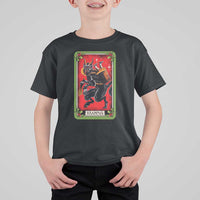 Christmas Krampus T Shirt For Kid American Traditional Tarot Card - Wonder Print Shop