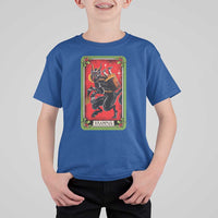 Christmas Krampus T Shirt For Kid American Traditional Tarot Card - Wonder Print Shop