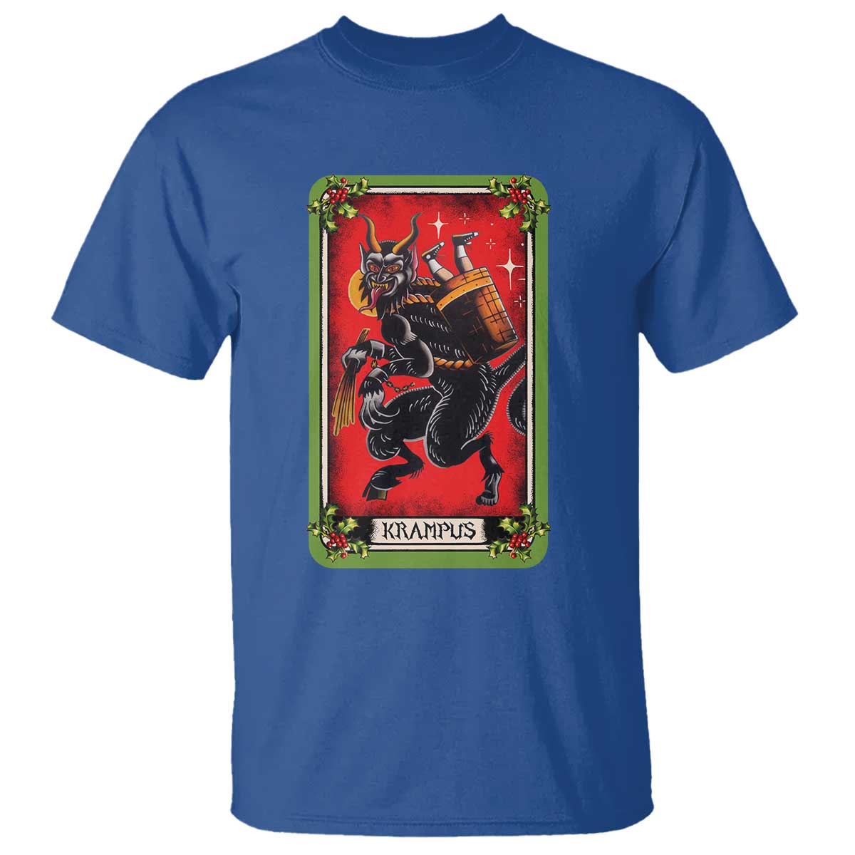 Christmas Krampus T Shirt American Traditional Tarot Card - Wonder Print Shop