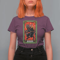 Christmas Krampus T Shirt For Women American Traditional Tarot Card - Wonder Print Shop