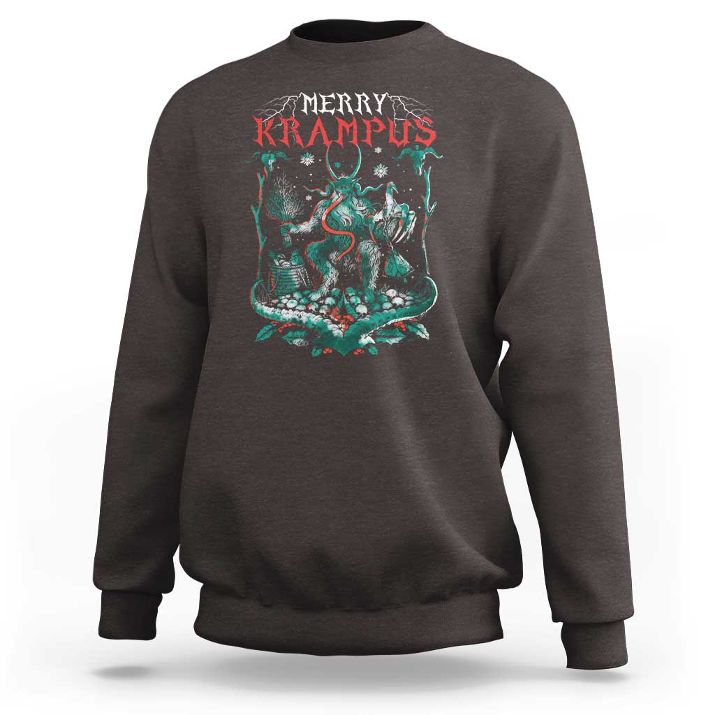 Horror Christmas Merry Krampus Sweatshirt - Wonder Print Shop