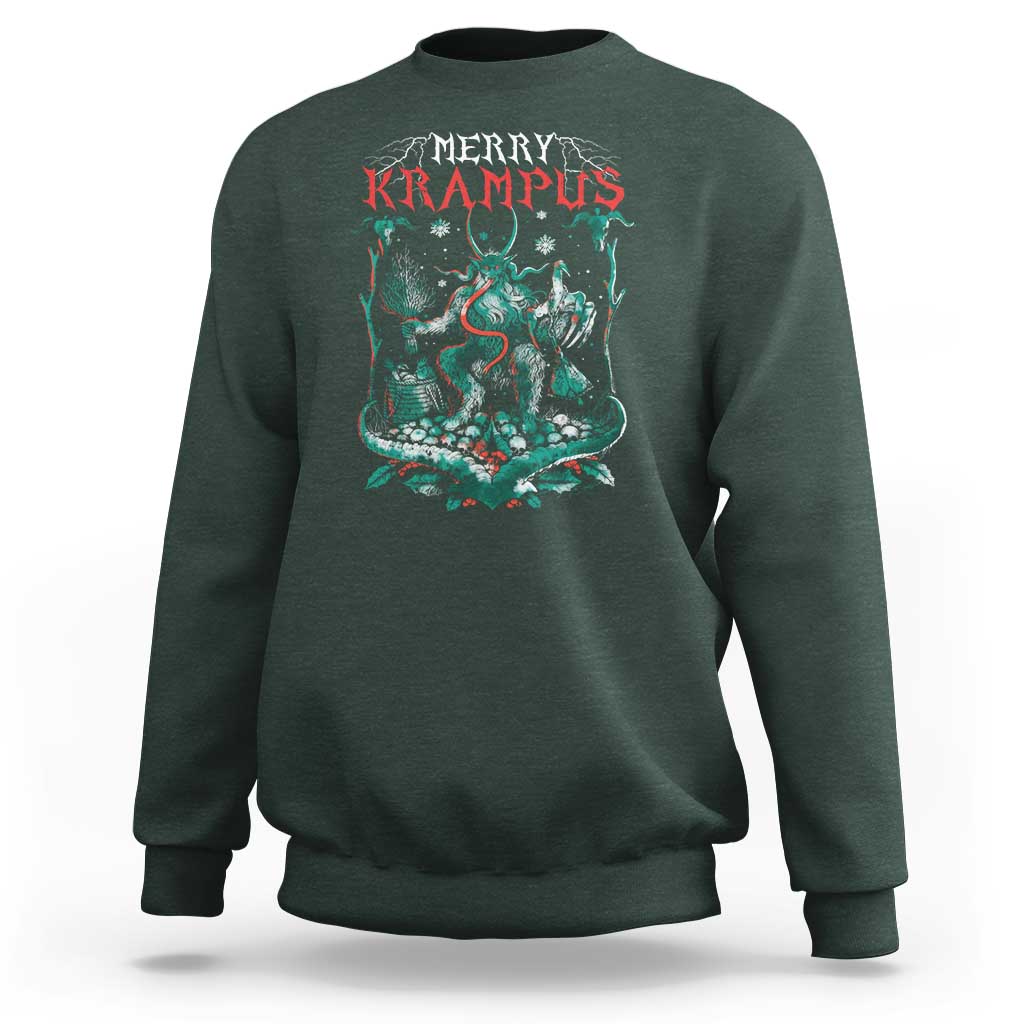 Horror Christmas Merry Krampus Sweatshirt - Wonder Print Shop