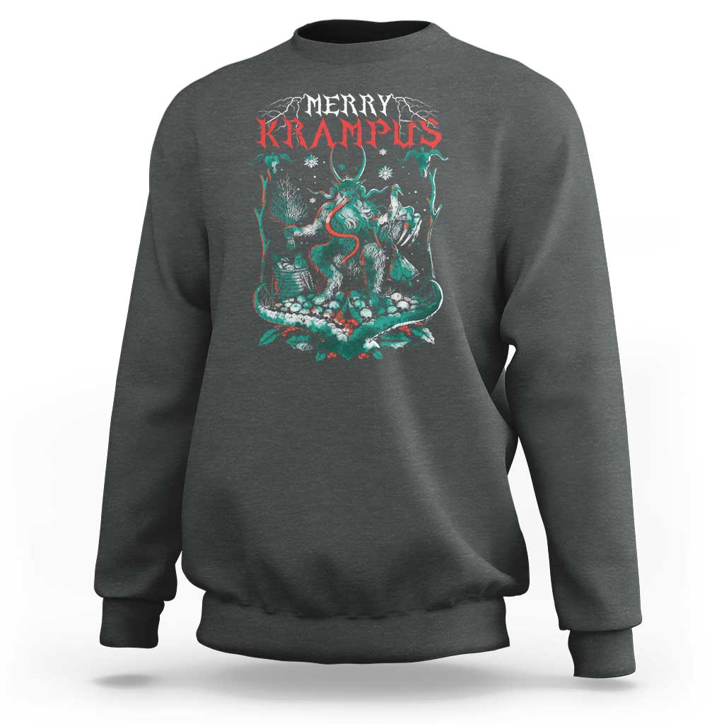 Horror Christmas Merry Krampus Sweatshirt - Wonder Print Shop