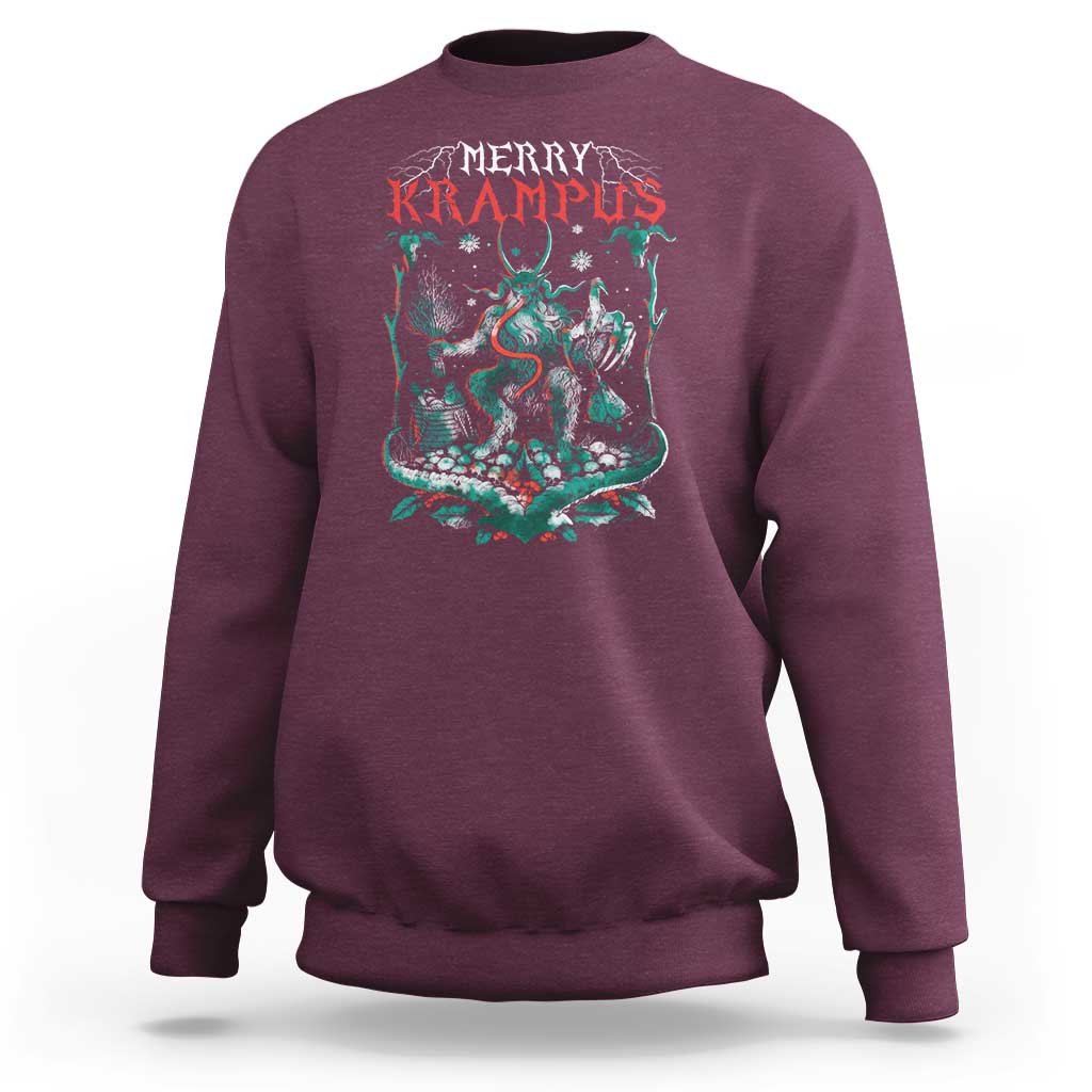 Horror Christmas Merry Krampus Sweatshirt - Wonder Print Shop