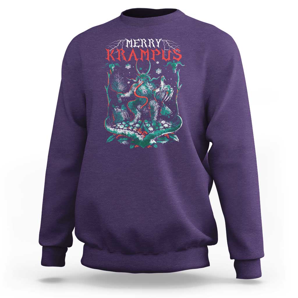 Horror Christmas Merry Krampus Sweatshirt - Wonder Print Shop