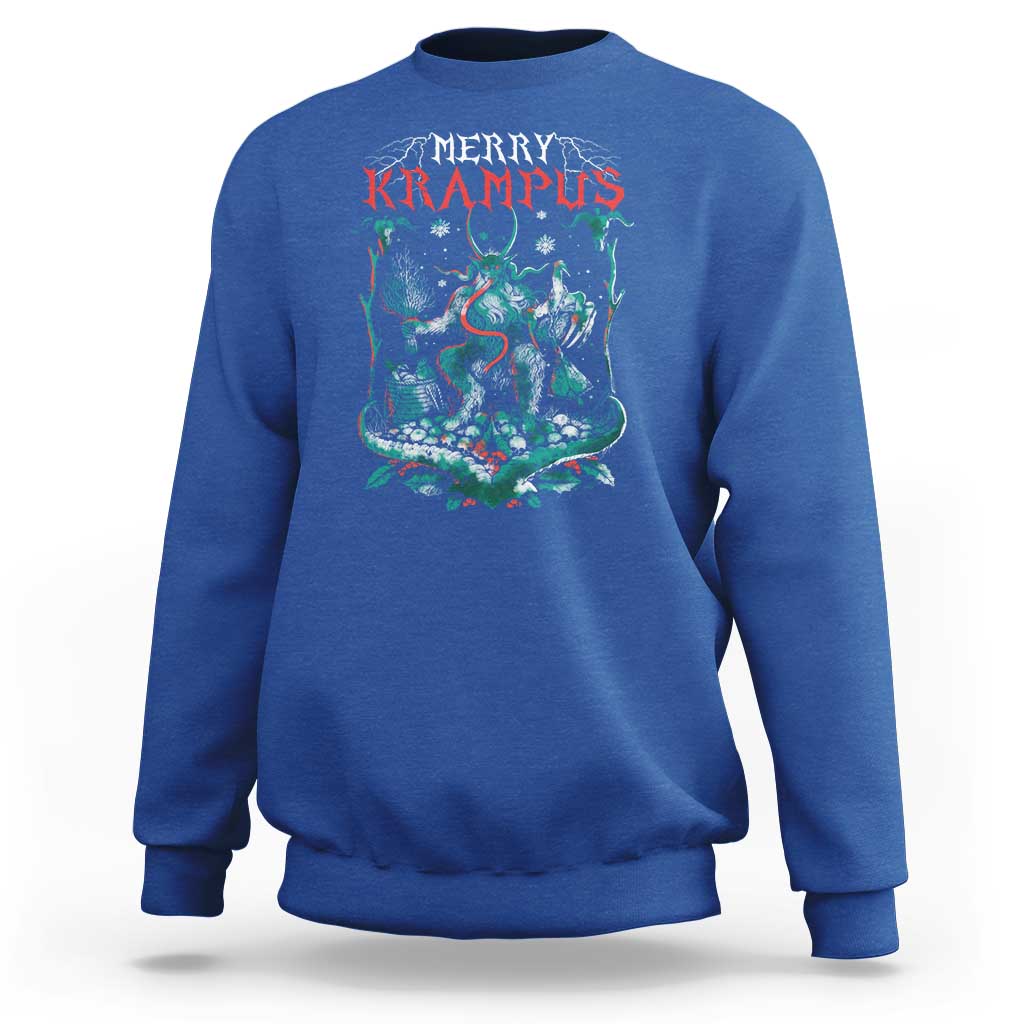 Horror Christmas Merry Krampus Sweatshirt - Wonder Print Shop