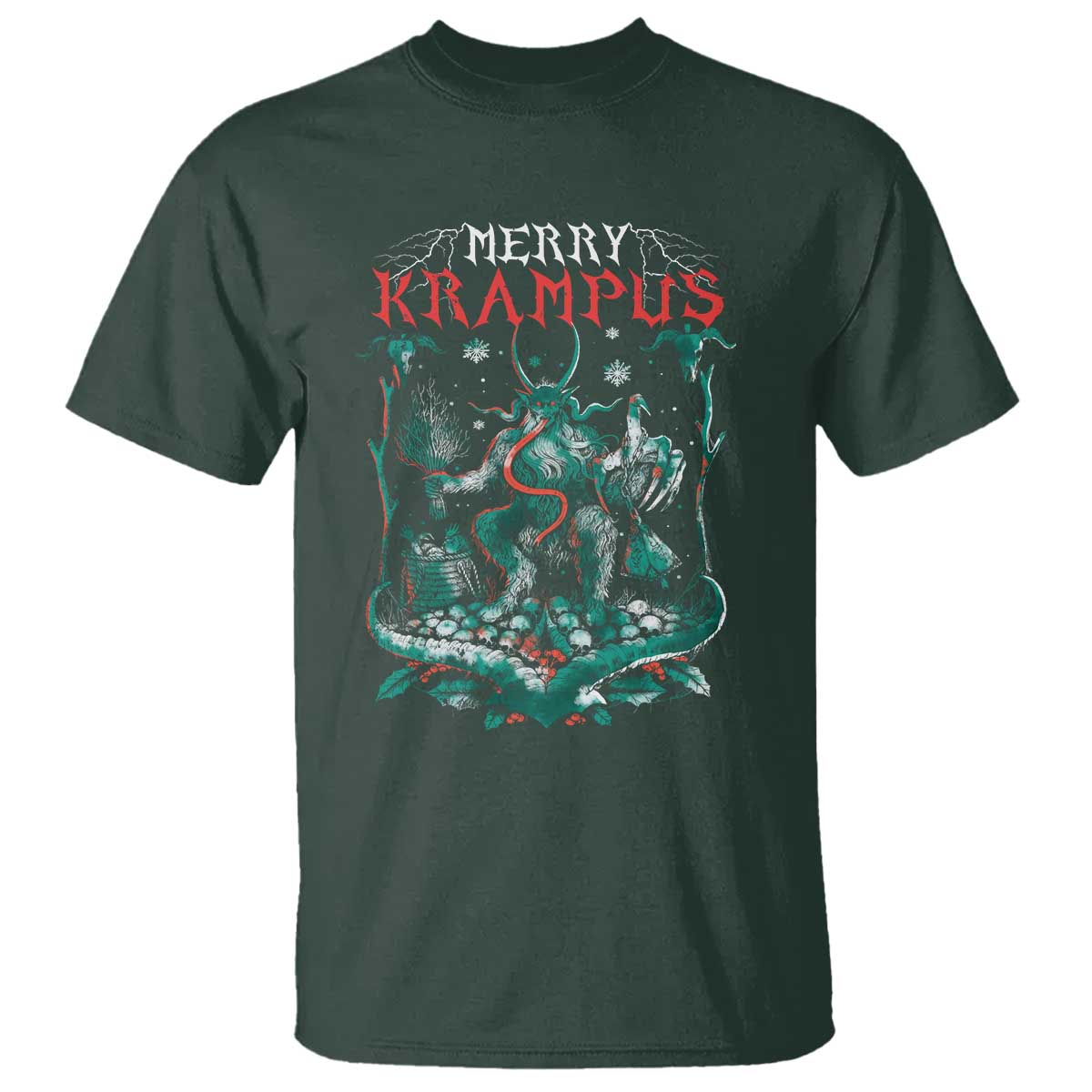 Horror Christmas Merry Krampus T Shirt - Wonder Print Shop