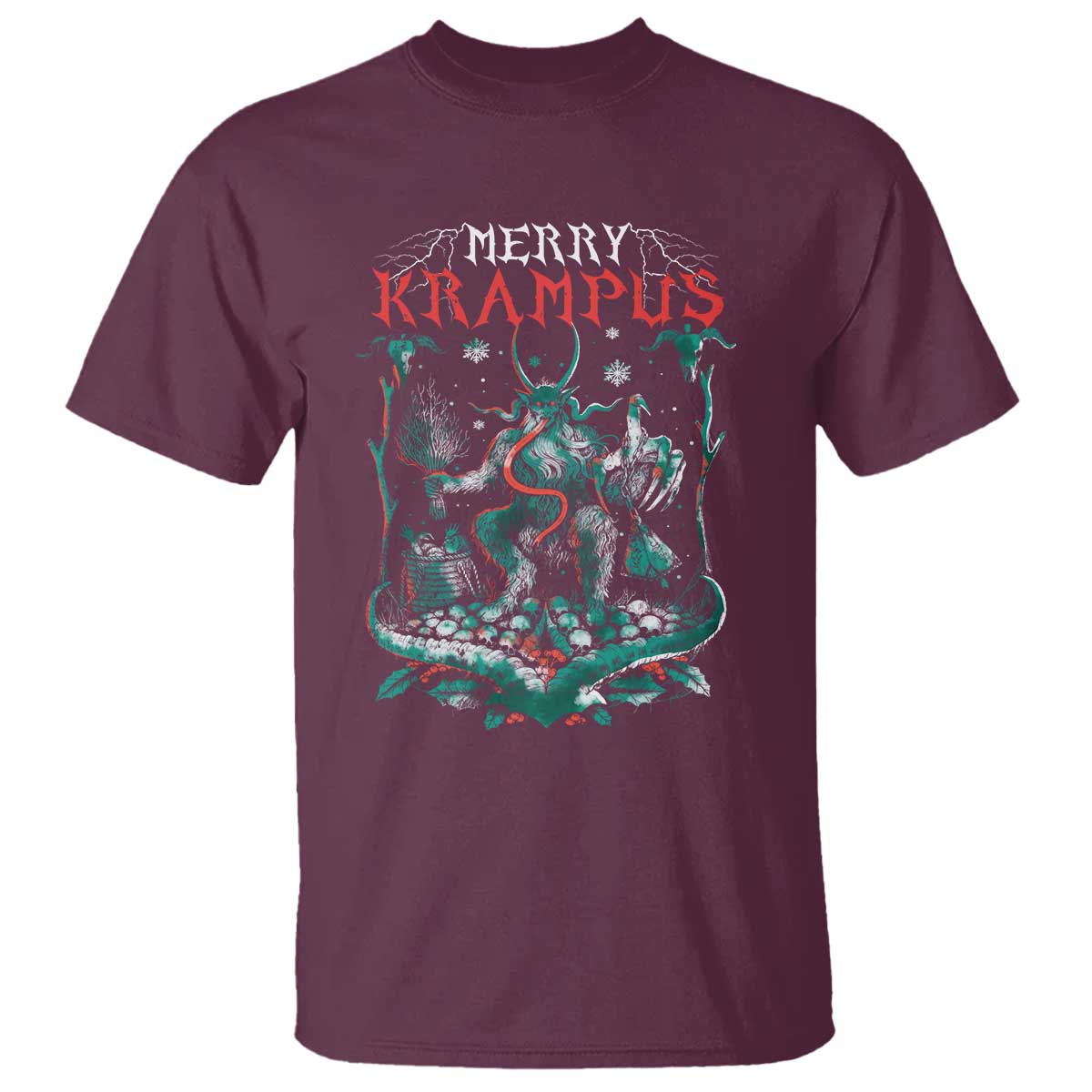 Horror Christmas Merry Krampus T Shirt - Wonder Print Shop