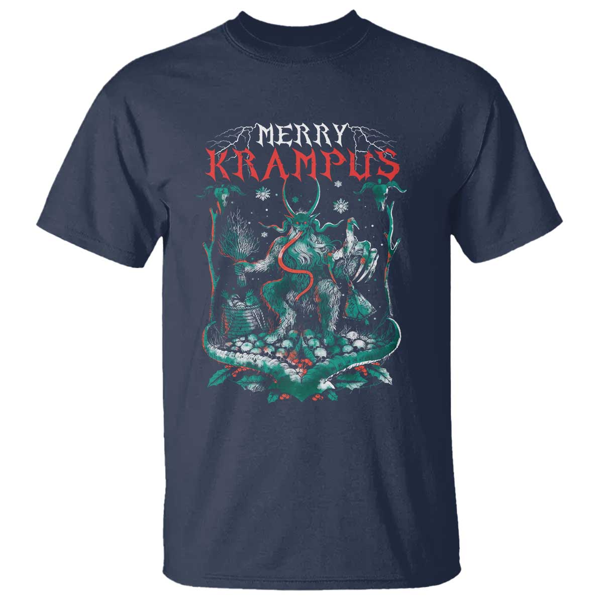 Horror Christmas Merry Krampus T Shirt - Wonder Print Shop