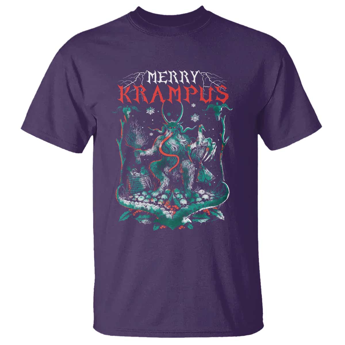 Horror Christmas Merry Krampus T Shirt - Wonder Print Shop