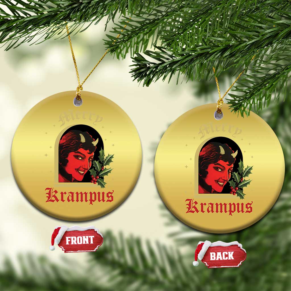 Horror Christmas Female Krampus Christmas Ornament - Wonder Print Shop