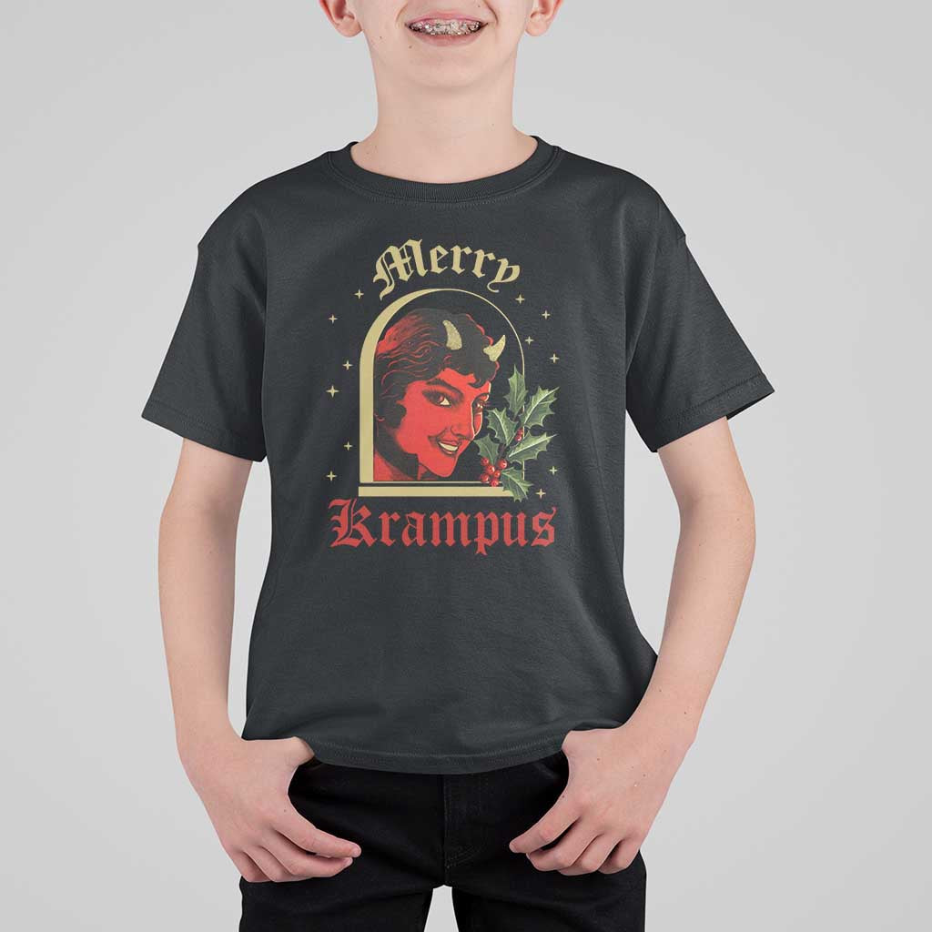 Horror Christmas Female Krampus T Shirt For Kid - Wonder Print Shop