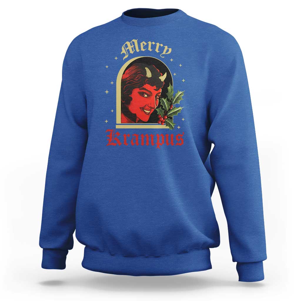 Horror Christmas Female Krampus Sweatshirt - Wonder Print Shop