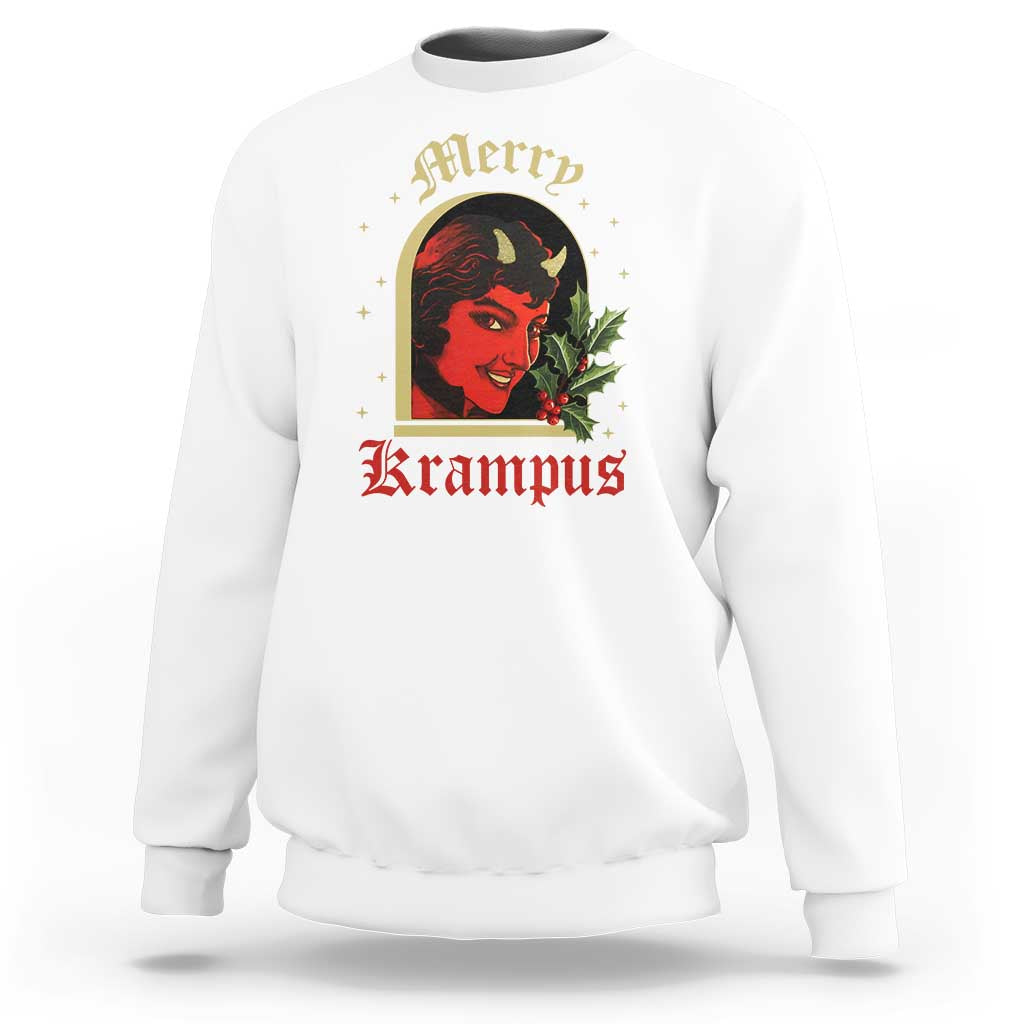 Horror Christmas Female Krampus Sweatshirt - Wonder Print Shop