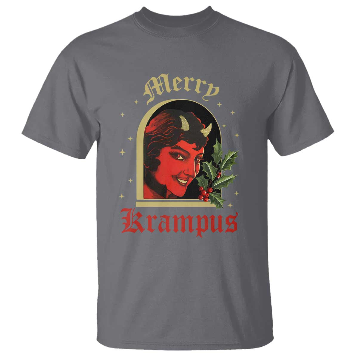Horror Christmas Female Krampus T Shirt - Wonder Print Shop