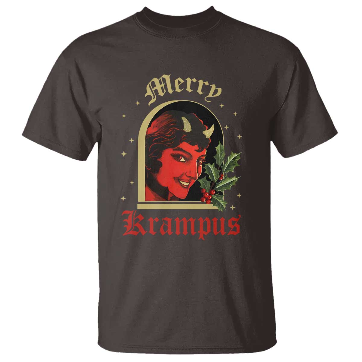 Horror Christmas Female Krampus T Shirt - Wonder Print Shop