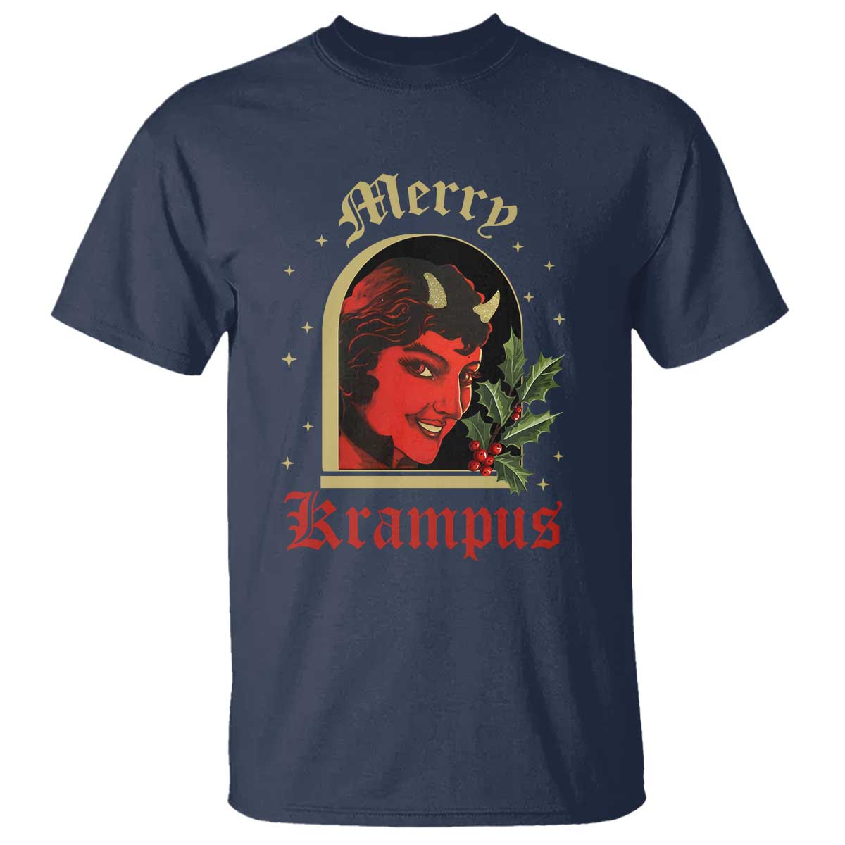 Horror Christmas Female Krampus T Shirt - Wonder Print Shop