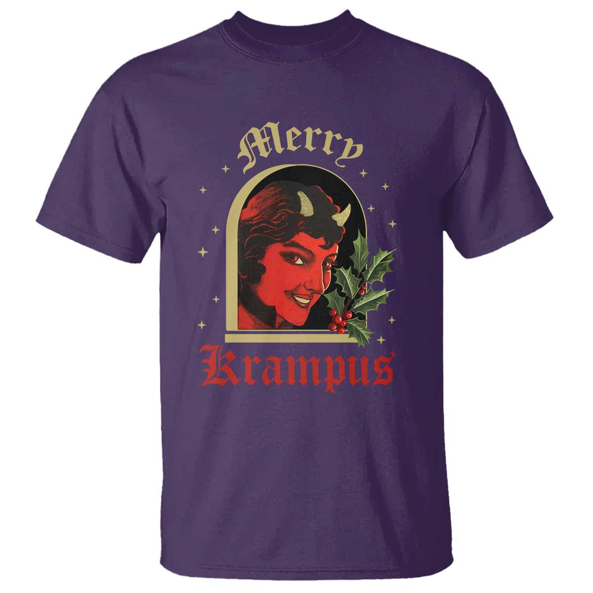 Horror Christmas Female Krampus T Shirt - Wonder Print Shop