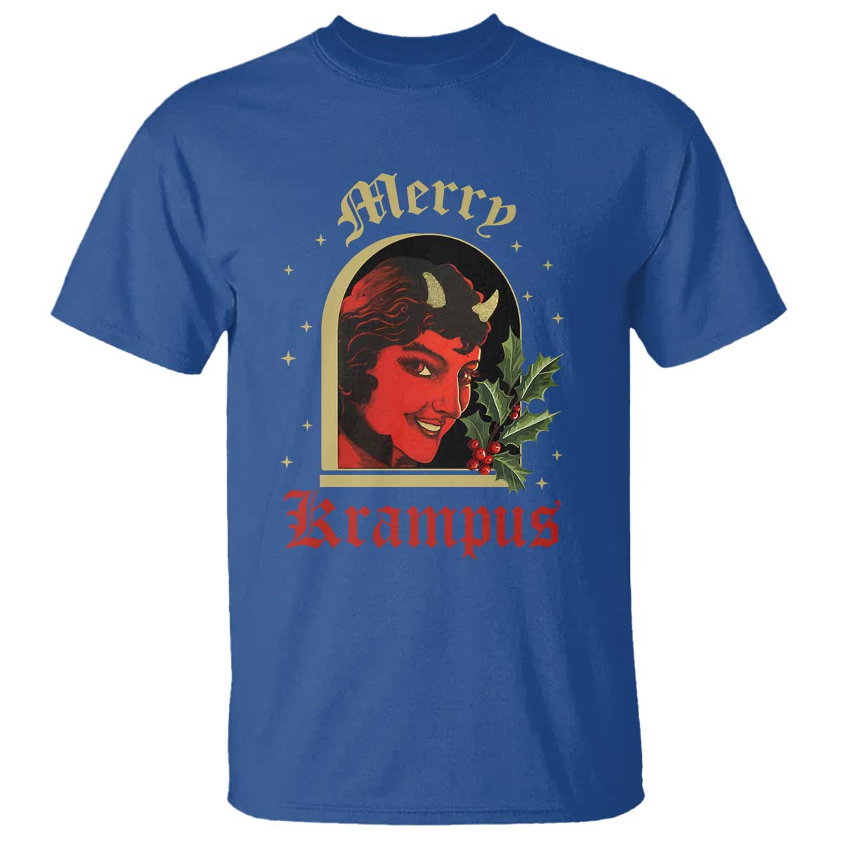 Horror Christmas Female Krampus T Shirt - Wonder Print Shop