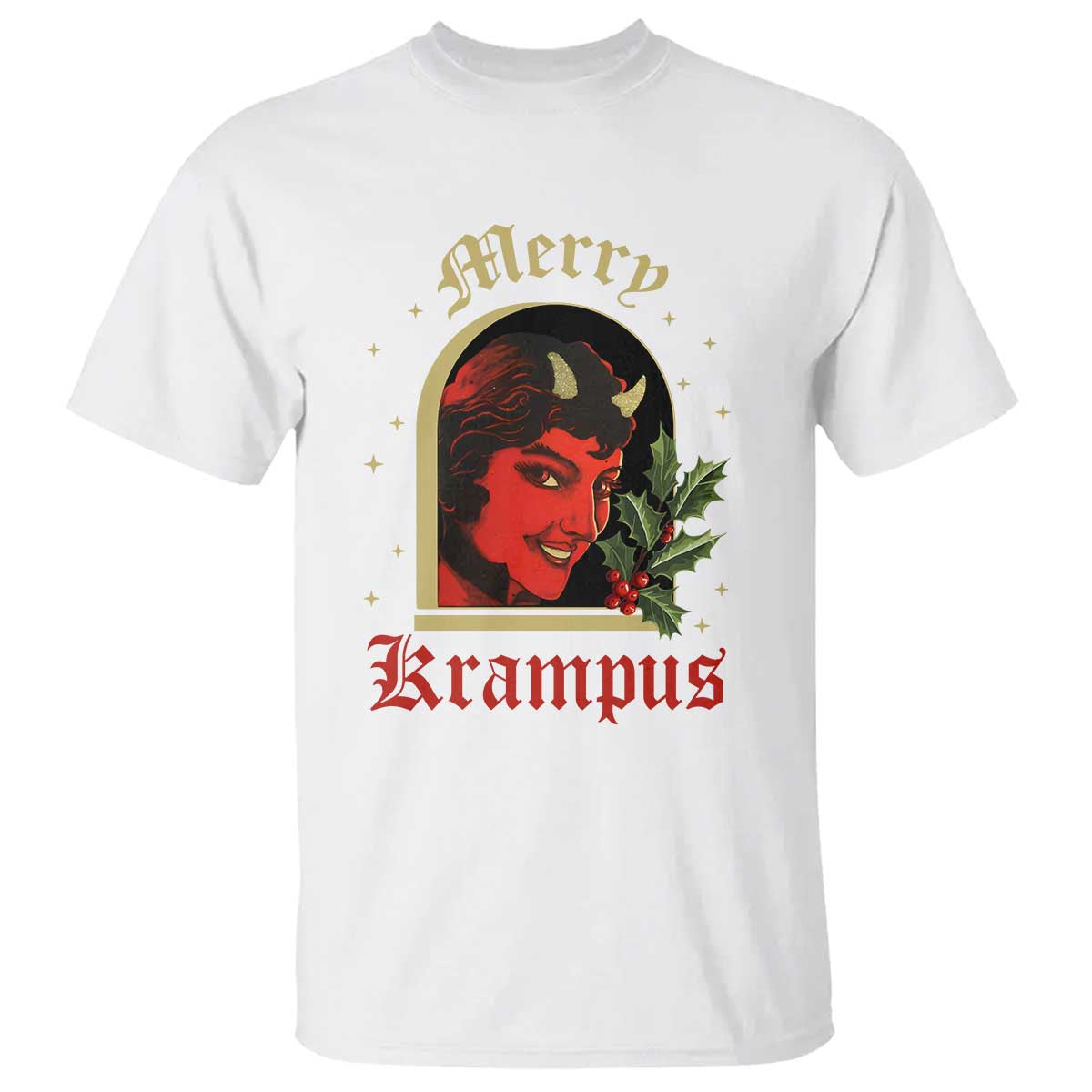 Horror Christmas Female Krampus T Shirt - Wonder Print Shop