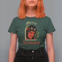 Horror Christmas Female Krampus T Shirt For Women - Wonder Print Shop