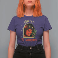 Horror Christmas Female Krampus T Shirt For Women - Wonder Print Shop