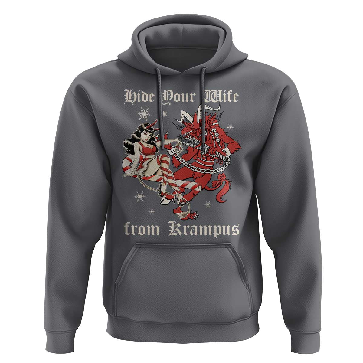 Funny Christmas Hoodie Hide Your Wife From Krampus