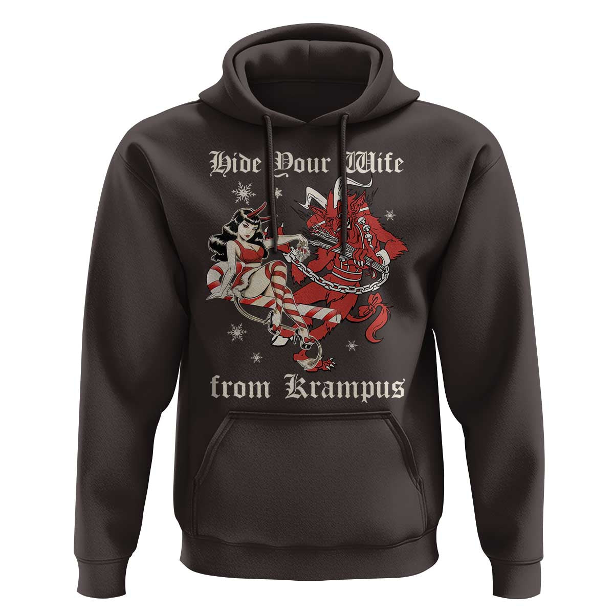 Funny Christmas Hoodie Hide Your Wife From Krampus