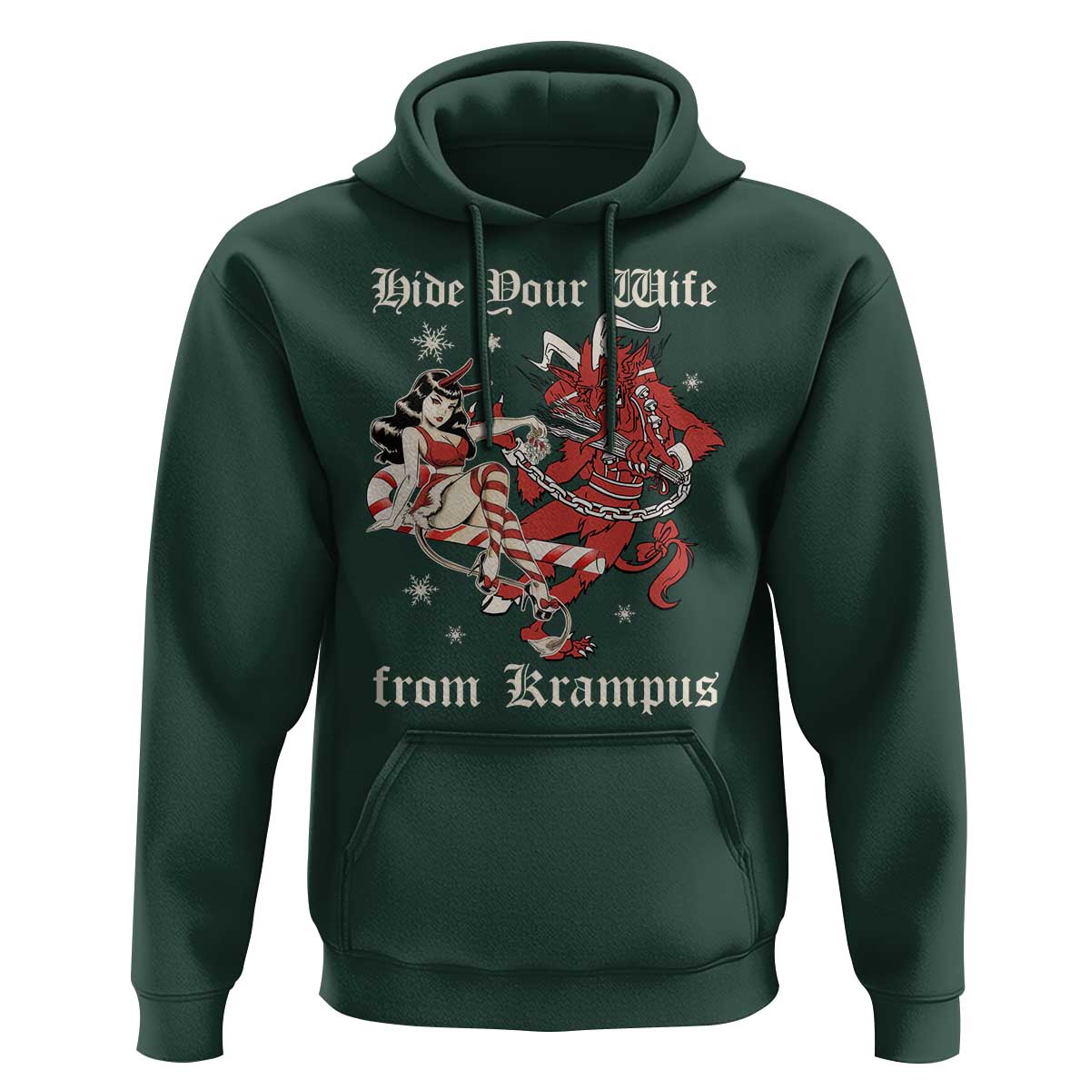 Funny Christmas Hoodie Hide Your Wife From Krampus