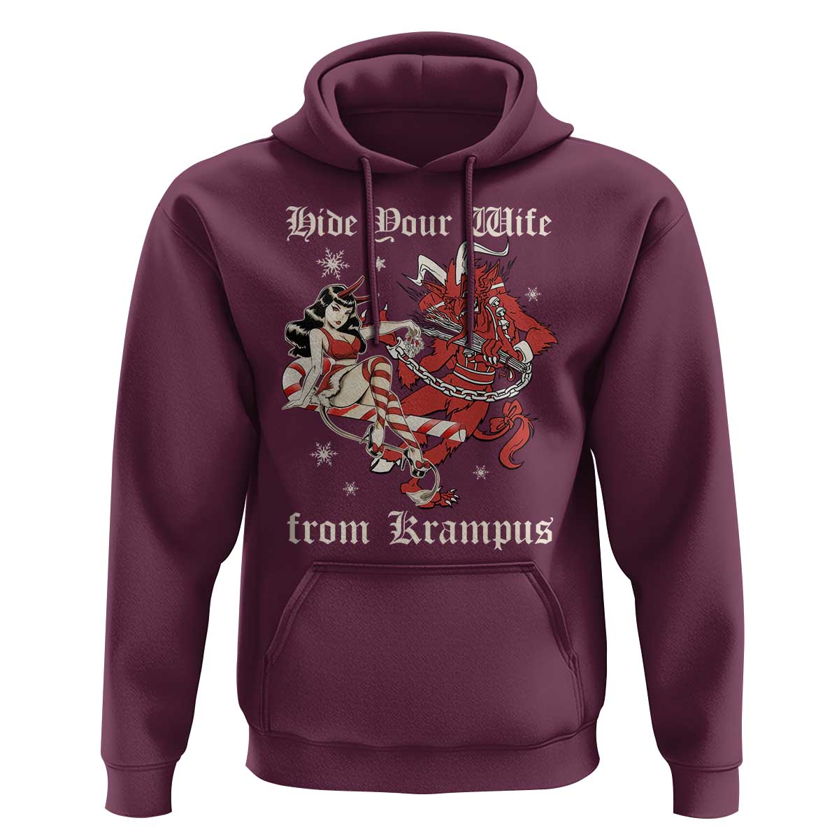 Funny Christmas Hoodie Hide Your Wife From Krampus