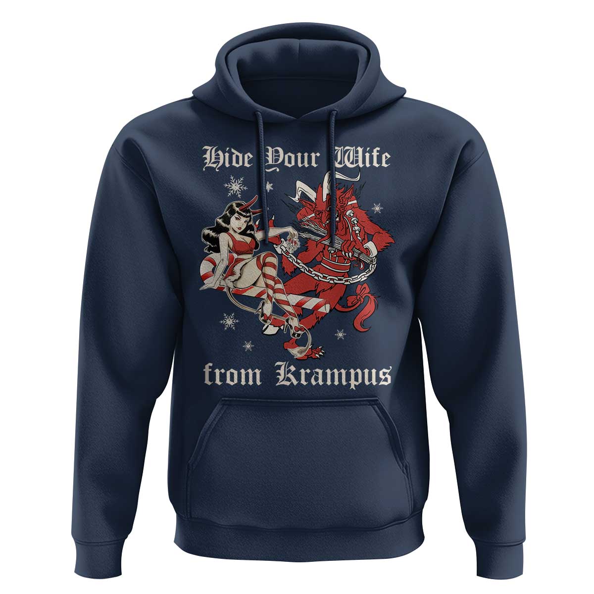Funny Christmas Hoodie Hide Your Wife From Krampus