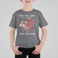 Funny Christmas T Shirt For Kid Hide Your Wife From Krampus - Wonder Print Shop