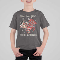 Funny Christmas T Shirt For Kid Hide Your Wife From Krampus - Wonder Print Shop
