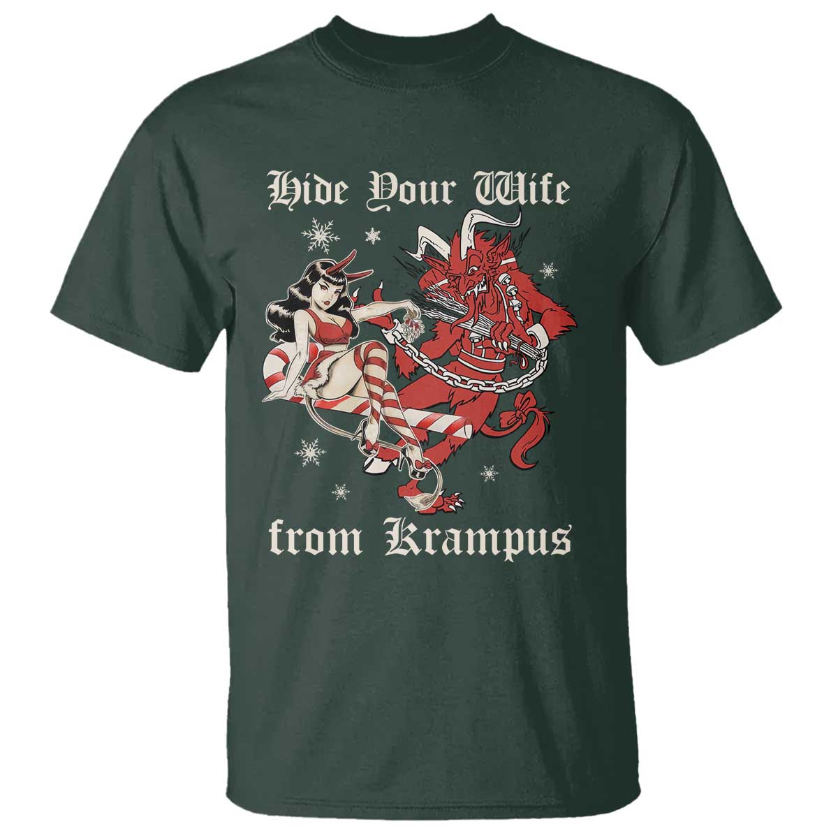 Funny Christmas T Shirt Hide Your Wife From Krampus - Wonder Print Shop
