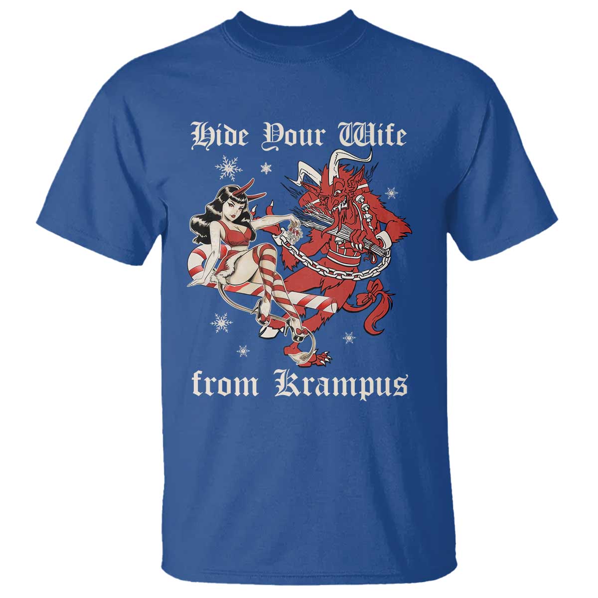 Funny Christmas T Shirt Hide Your Wife From Krampus - Wonder Print Shop
