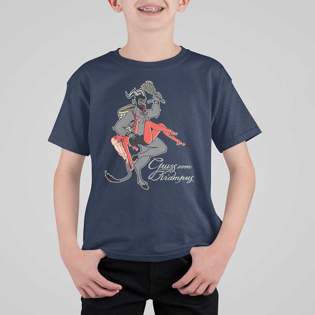 Funny Christmas Gruss Vom Krampus T Shirt For Kid - Wonder Print Shop