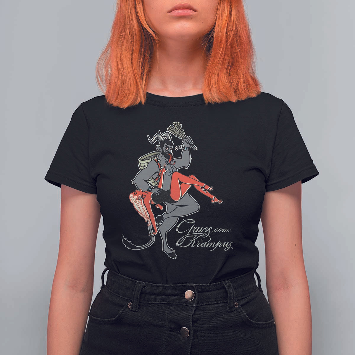 Funny Christmas Gruss Vom Krampus T Shirt For Women - Wonder Print Shop