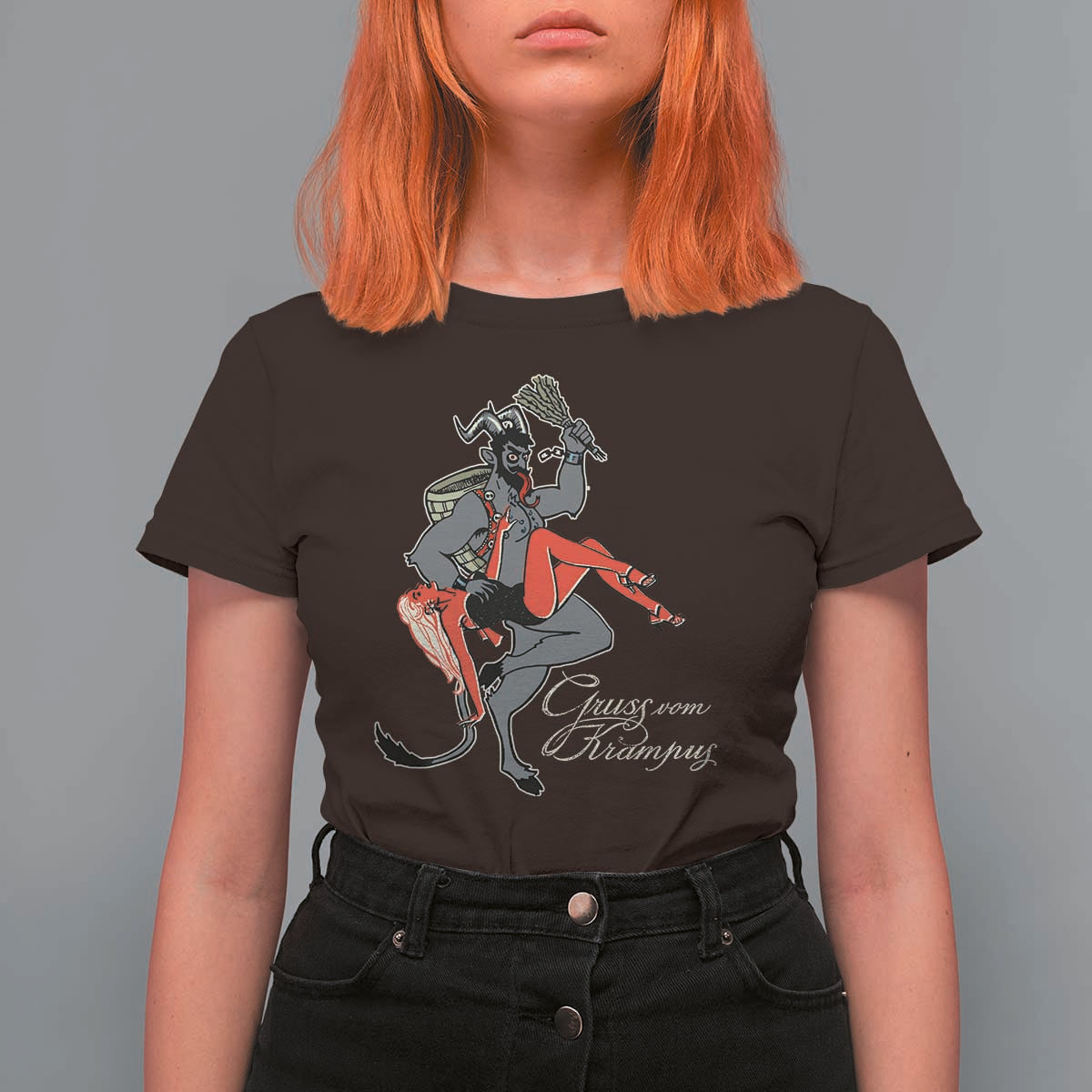 Funny Christmas Gruss Vom Krampus T Shirt For Women - Wonder Print Shop
