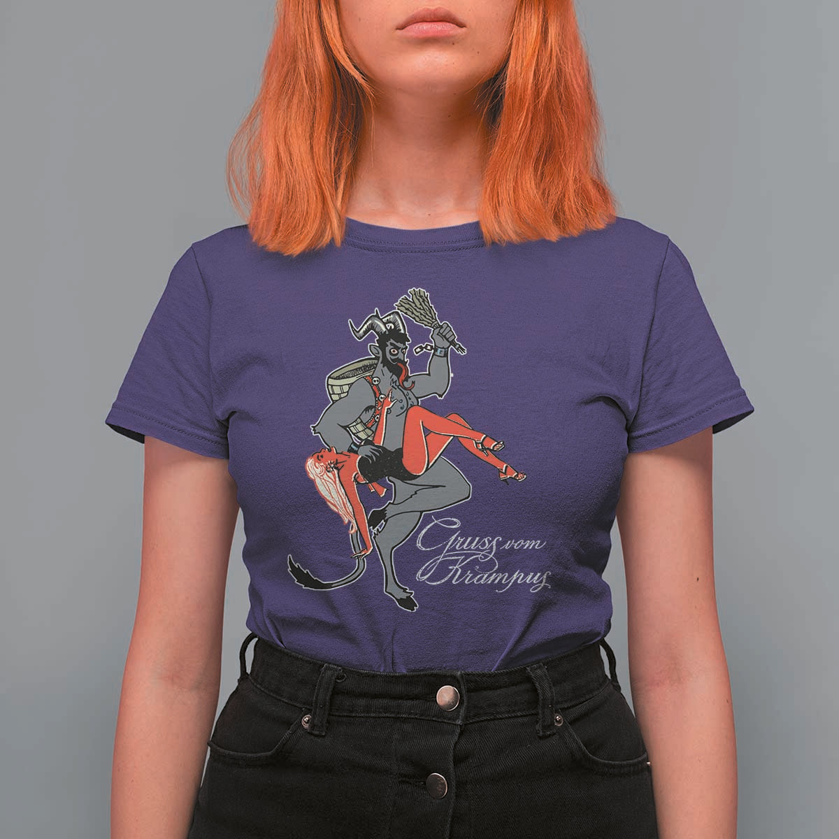Funny Christmas Gruss Vom Krampus T Shirt For Women - Wonder Print Shop