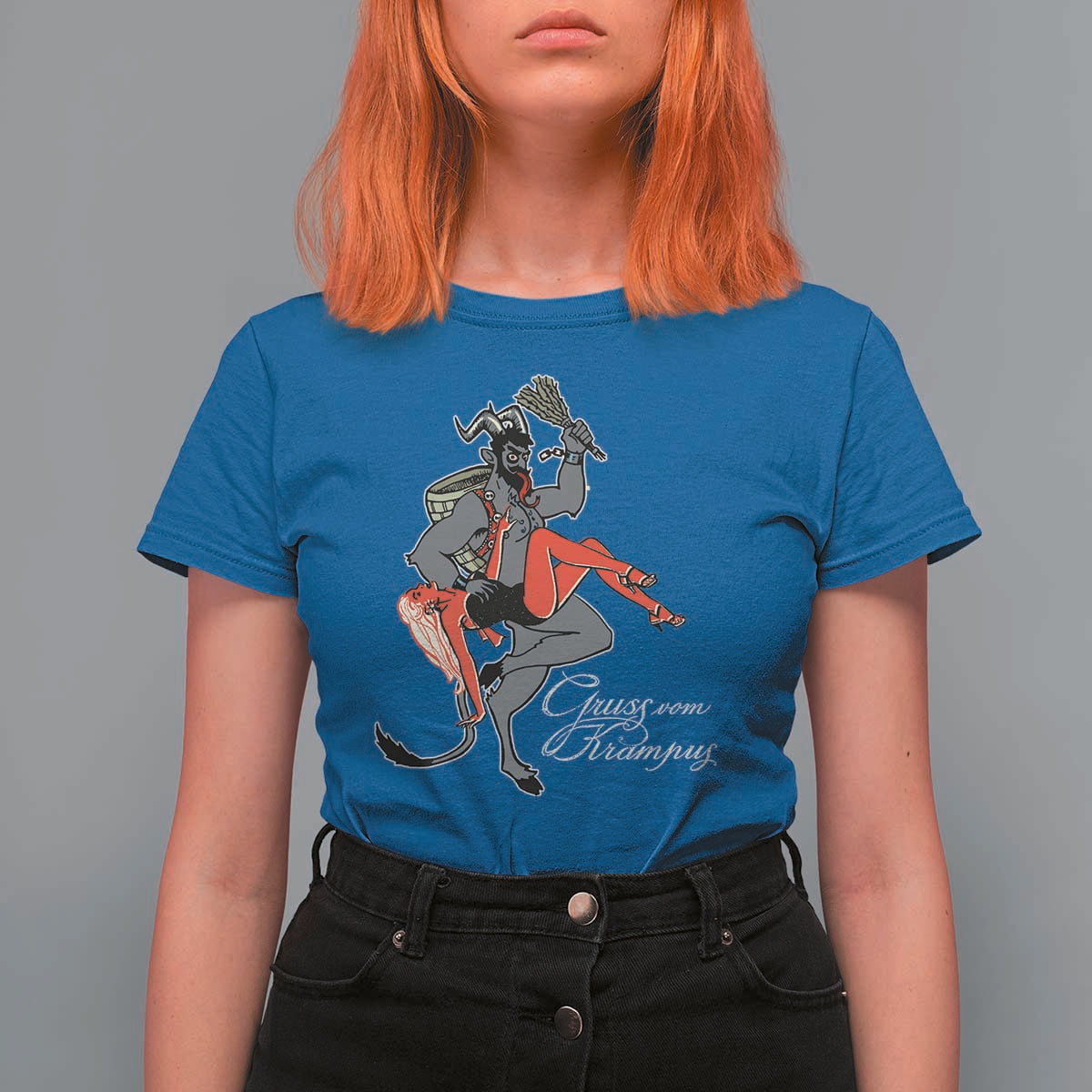 Funny Christmas Gruss Vom Krampus T Shirt For Women - Wonder Print Shop