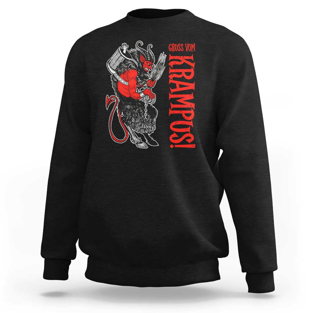 Horror Christmas Gruss Vom Krampus Sweatshirt - Wonder Print Shop