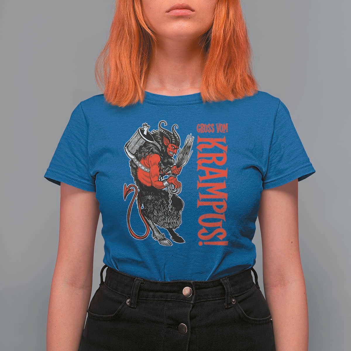 Horror Christmas Gruss Vom Krampus T Shirt For Women - Wonder Print Shop