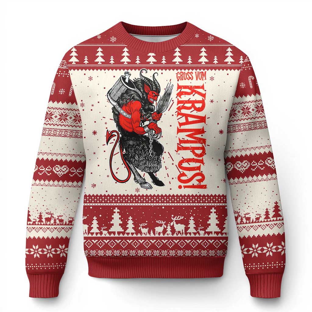 Horror Xmas Gruss Vom Krampus Ugly Christmas Sweater - Wonder Print Shop