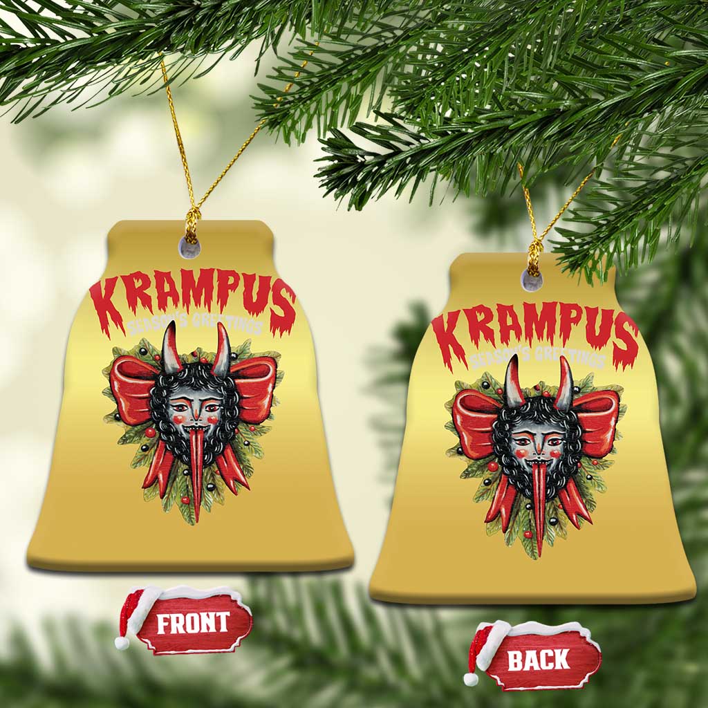 Xmas Krampus Christmas Ornament Season Greeting Coquette Bow Krampus - Wonder Print Shop