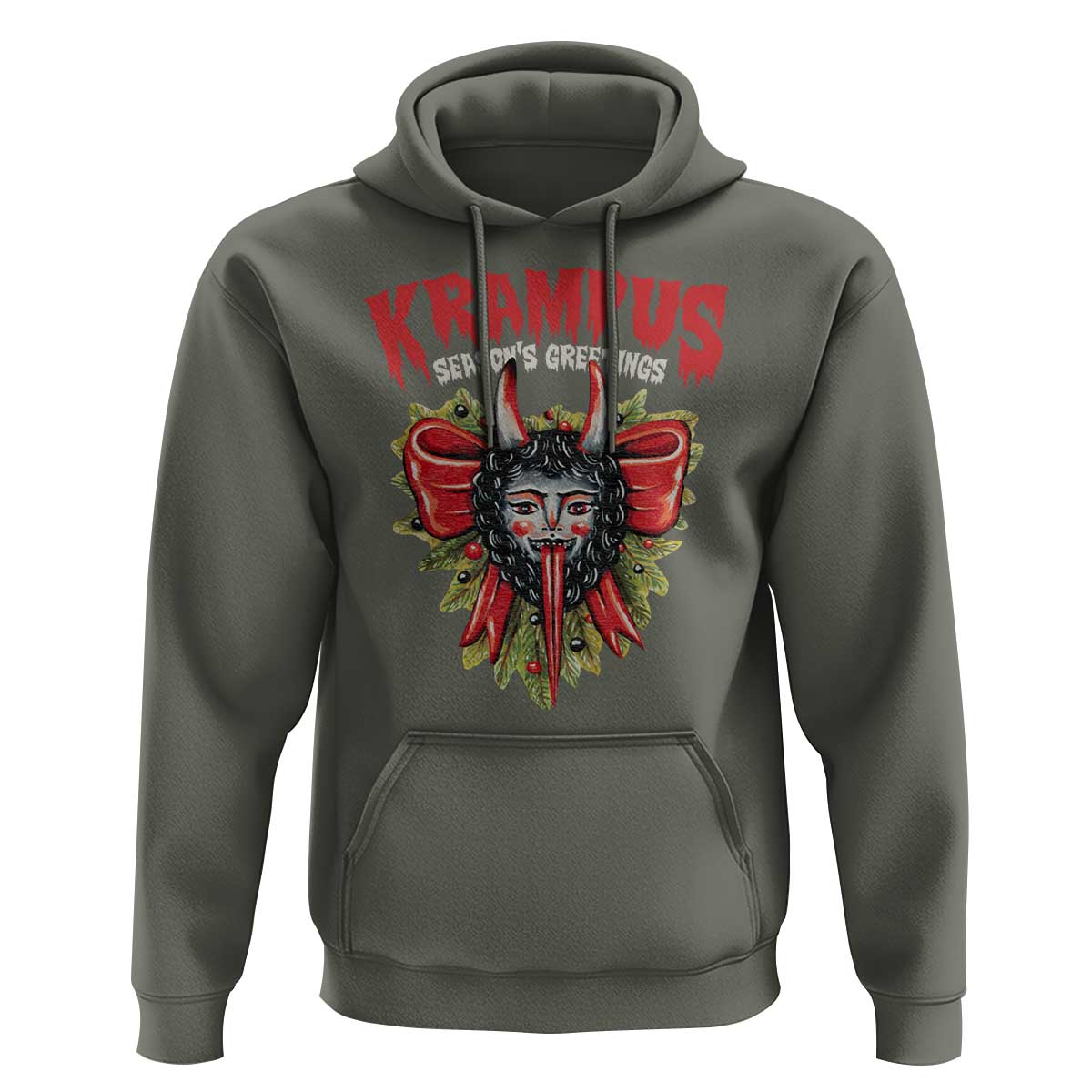 Christmas Krampus Hoodie Season Greeting Coquette Bow Krampus