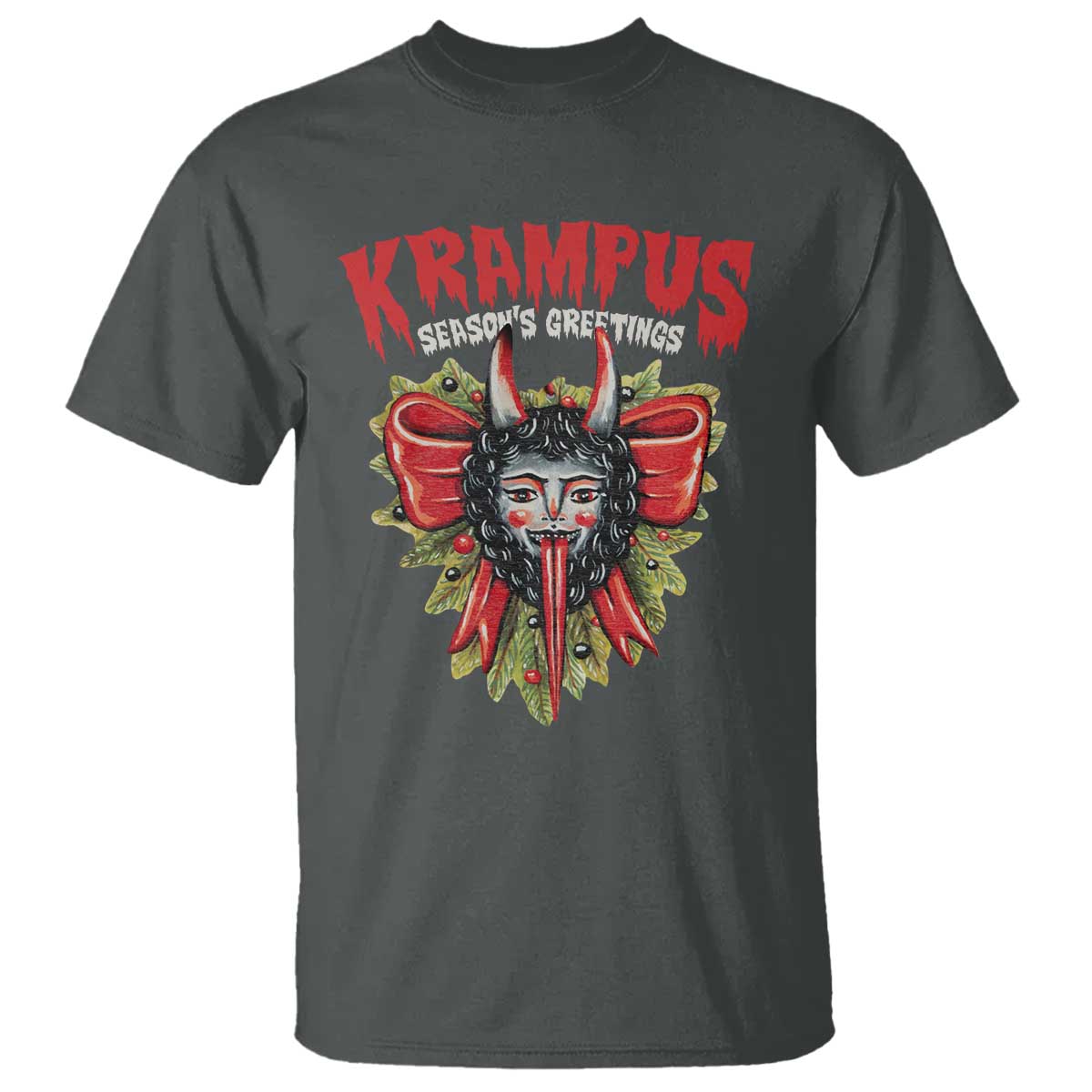 Christmas Krampus T Shirt Season Greeting Coquette Bow Krampus - Wonder Print Shop