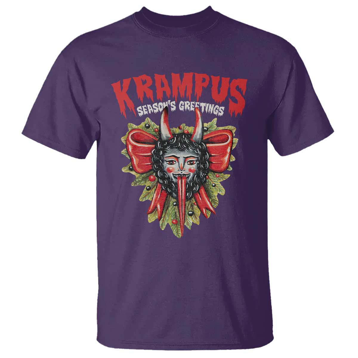 Christmas Krampus T Shirt Season Greeting Coquette Bow Krampus - Wonder Print Shop